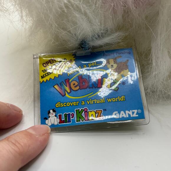 Ganz Webkinz Lil Kinz HS070 Yorkie Stuffed Animal - White and Pink Dog Toy - Picture 3 of 9
